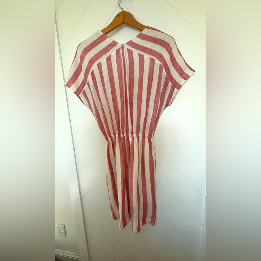 RAILS Seville Stripe Wren Dress Linen-Blend Pockets Mini Relaxed Women's Size M - Picture 8 of 10